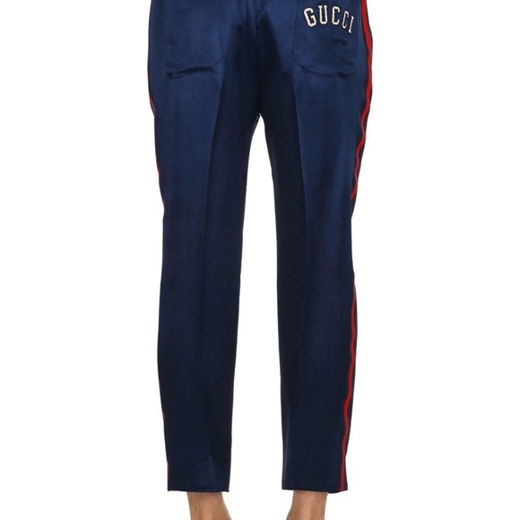 Gucci Men's Blue Ny Yankees Edition Patch Lounge Pants - Picture 12 of 14